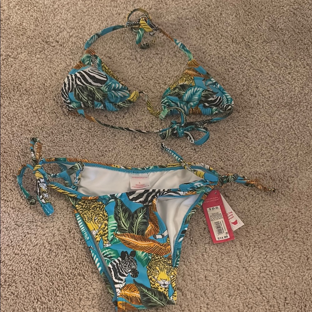 Tropical Print Bikini Set